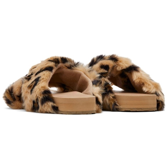 TOMS Susie Eva Slippers Leopard Cheetah Faux Fur House Bedroom NIB NWT - Picture 5 of 8